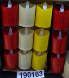 Flackernde Kerze rot/gelb/weiss