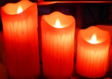 LED Wachs Kerze rot 11 x 7,5cm